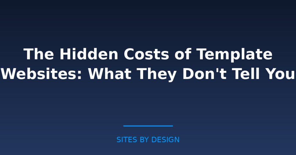The Hidden Costs of Template Websites: What They Dont Tell You